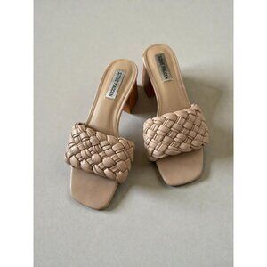 STEVE MADDEN Beige Braided Sandals Heels 7.5